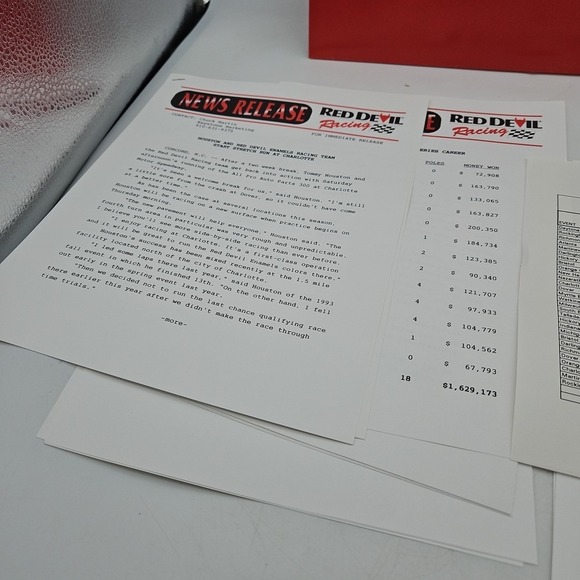 Vintage Nascar Press Kit Red Devil Enamels Racing Tommy Houston Media Guide #6 - Picture 4 of 7